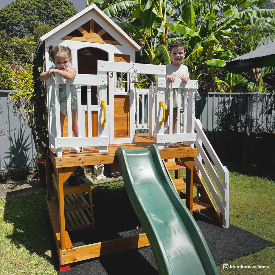 Silverton Cubby House with 1.8m Green Slide