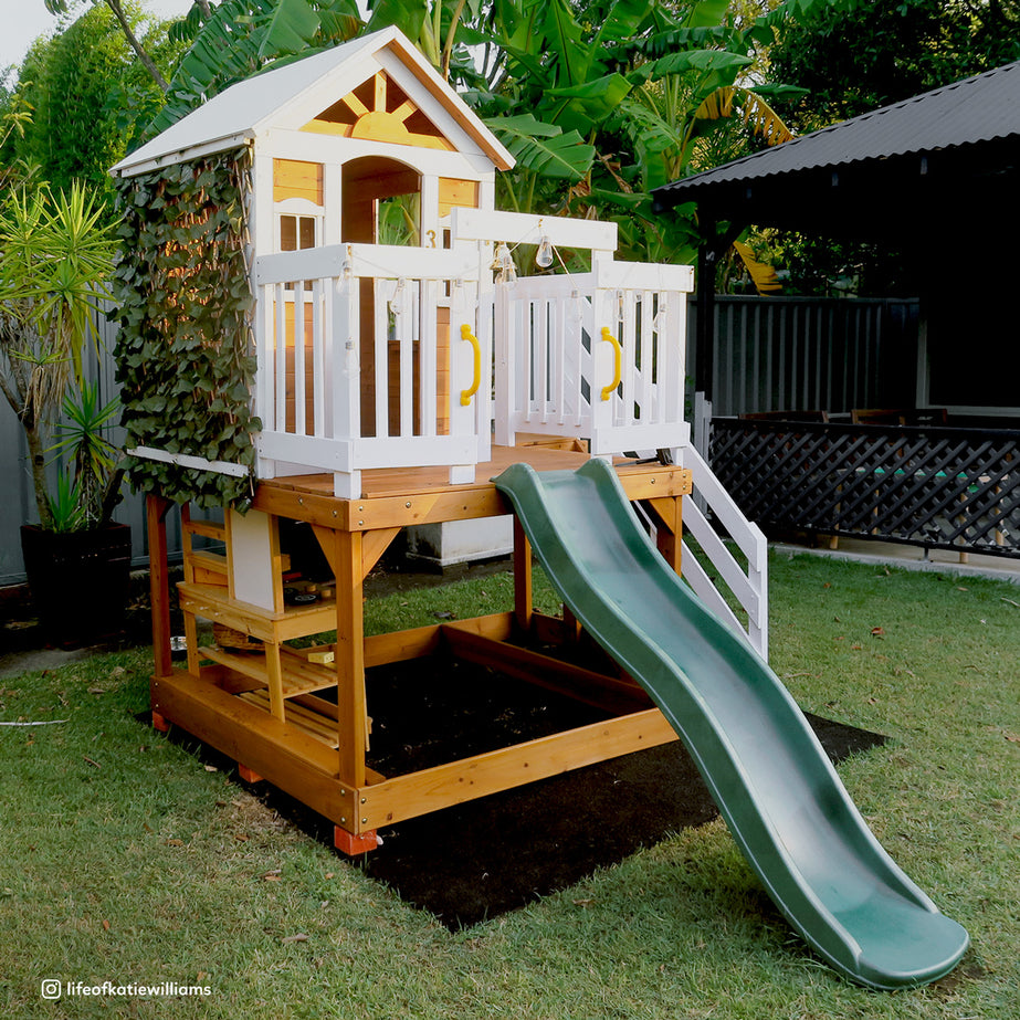 Silverton Cubby House with 1.8m Green Slide