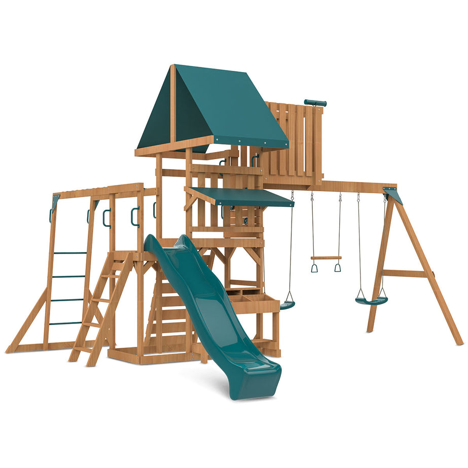 Walton Play Centre & Swing Set (Green Slide)