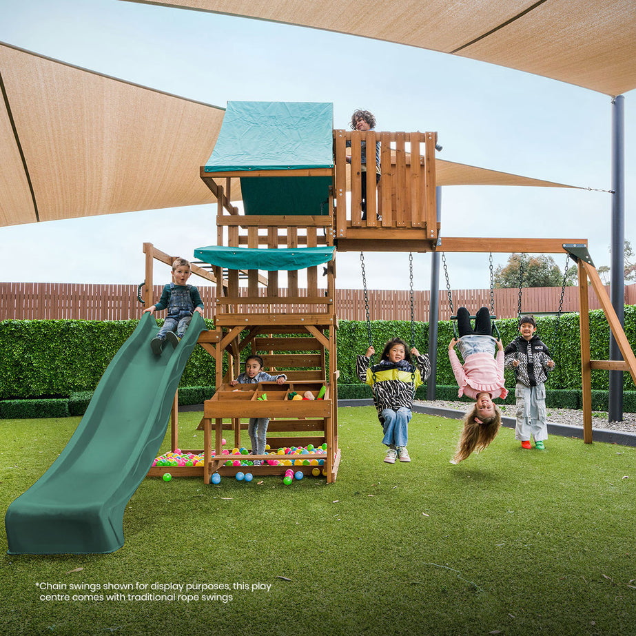 Walton Play Centre & Swing Set (Green Slide)