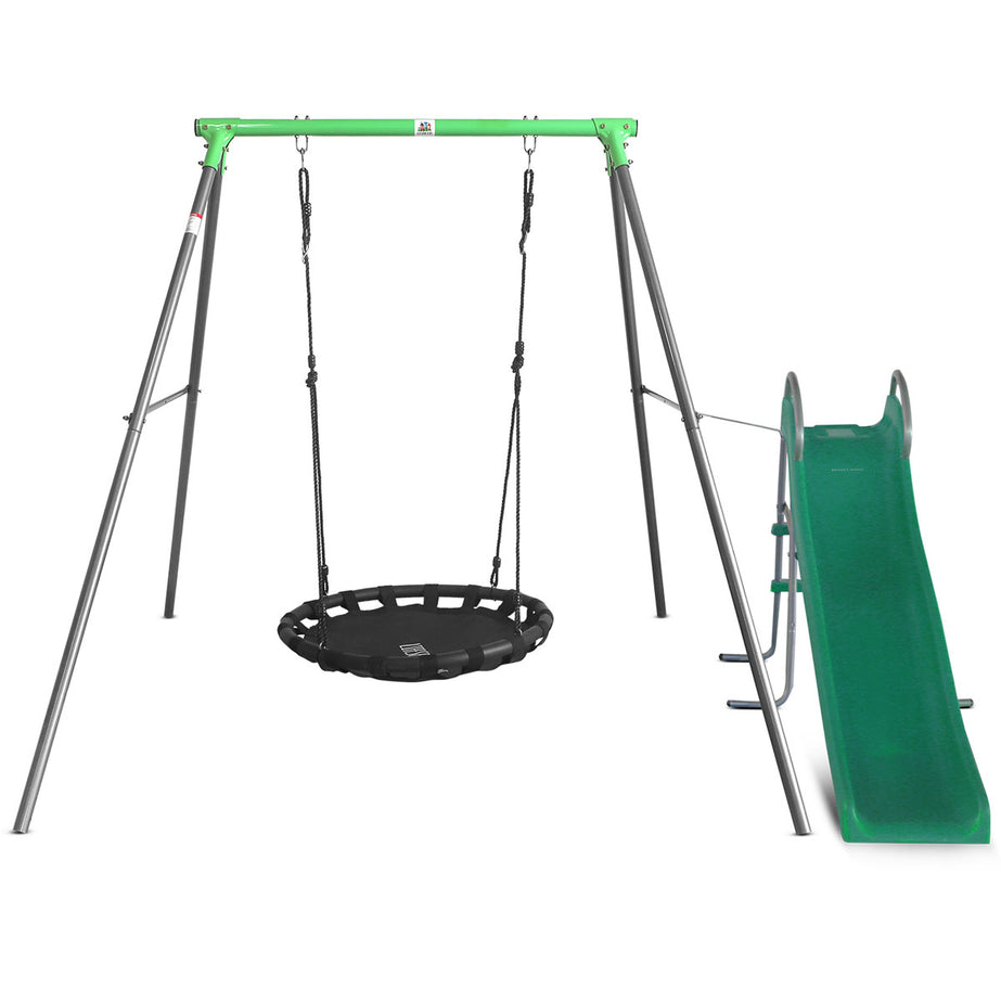 Cellar Nest Swing Set with Slippery Slide