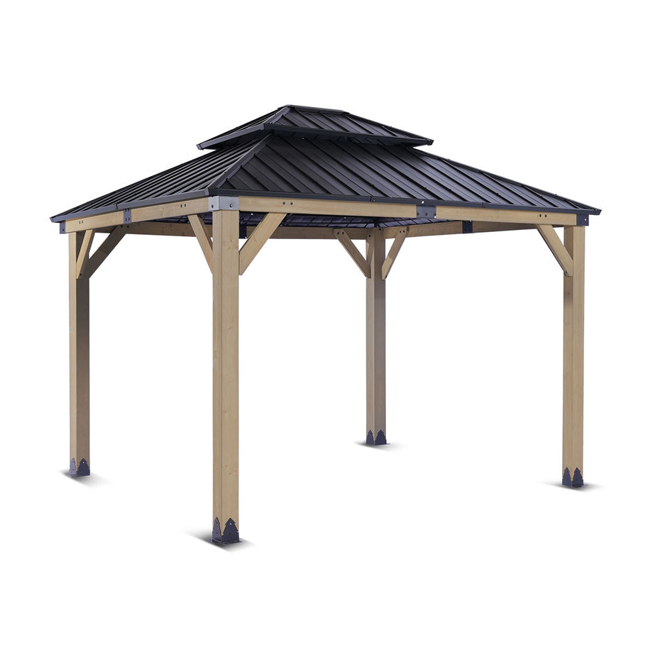 Yardtopia Maryborough 3m x 3m Timber & Steel Double Hip Roof Gazebo