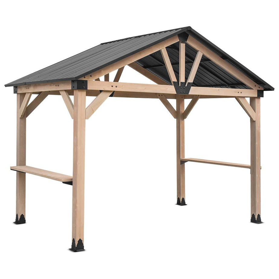 Yardtopia Oslo XL 3.6m x 2.4m BBQ/Grill Timber & Steel Gable Roof Gazebo