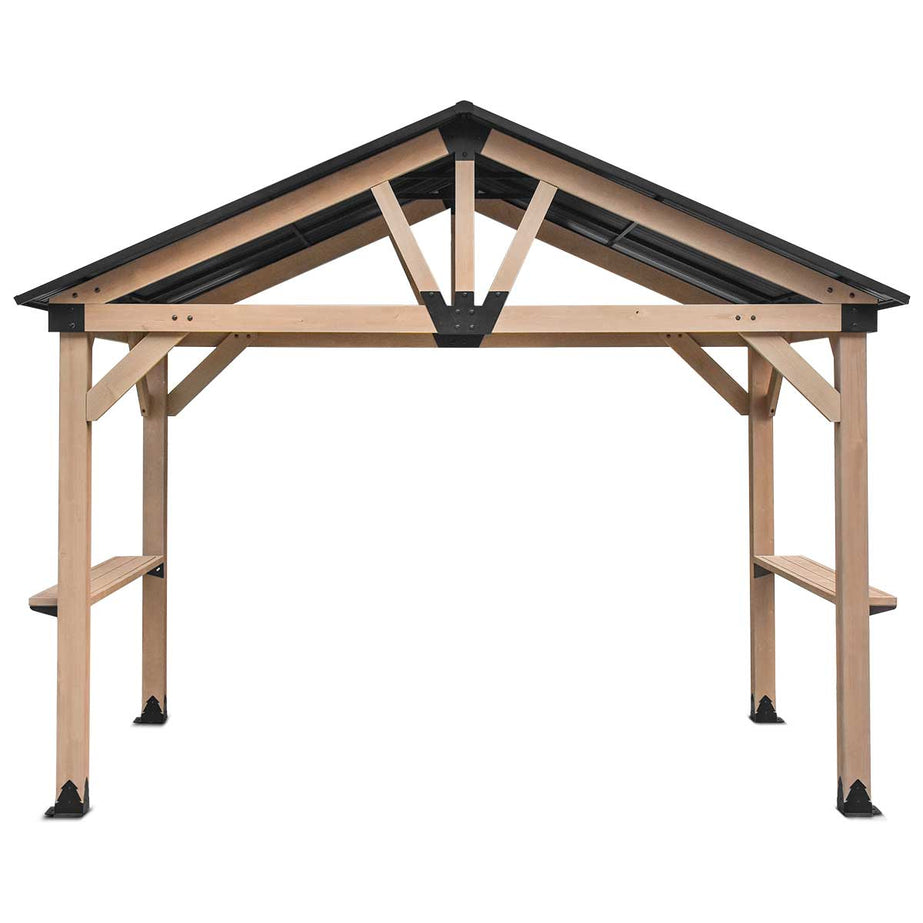 Yardtopia Oslo XL 3.6m x 2.4m BBQ/Grill Timber & Steel Gable Roof Gazebo