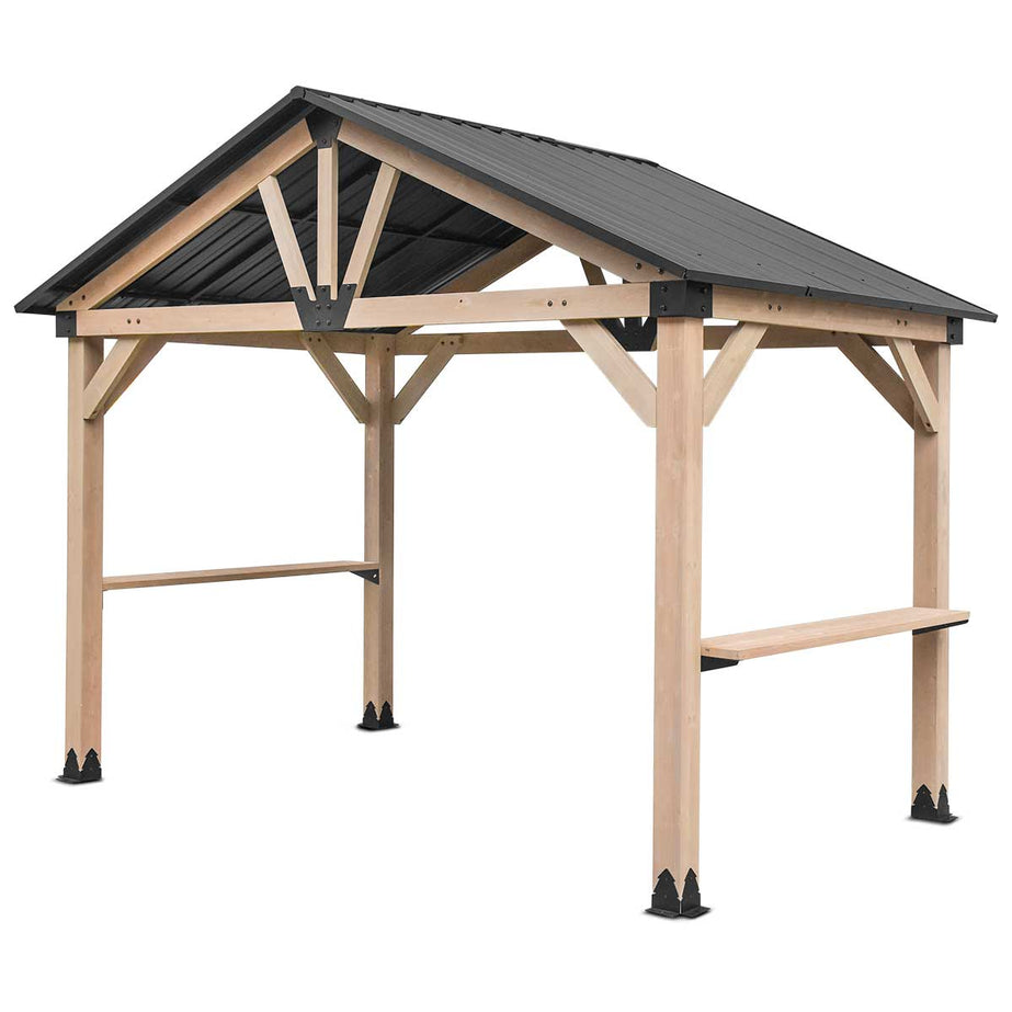 Yardtopia Oslo XL 3.6m x 2.4m BBQ/Grill Timber & Steel Gable Roof Gazebo