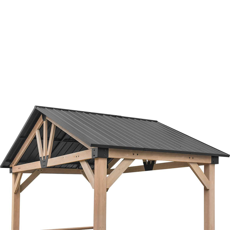 Yardtopia Oslo XL 3.6m x 2.4m BBQ/Grill Timber & Steel Gable Roof Gazebo