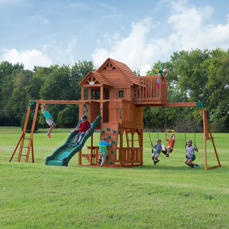 Backyard Discovery Skyfort II Swing & Play Set