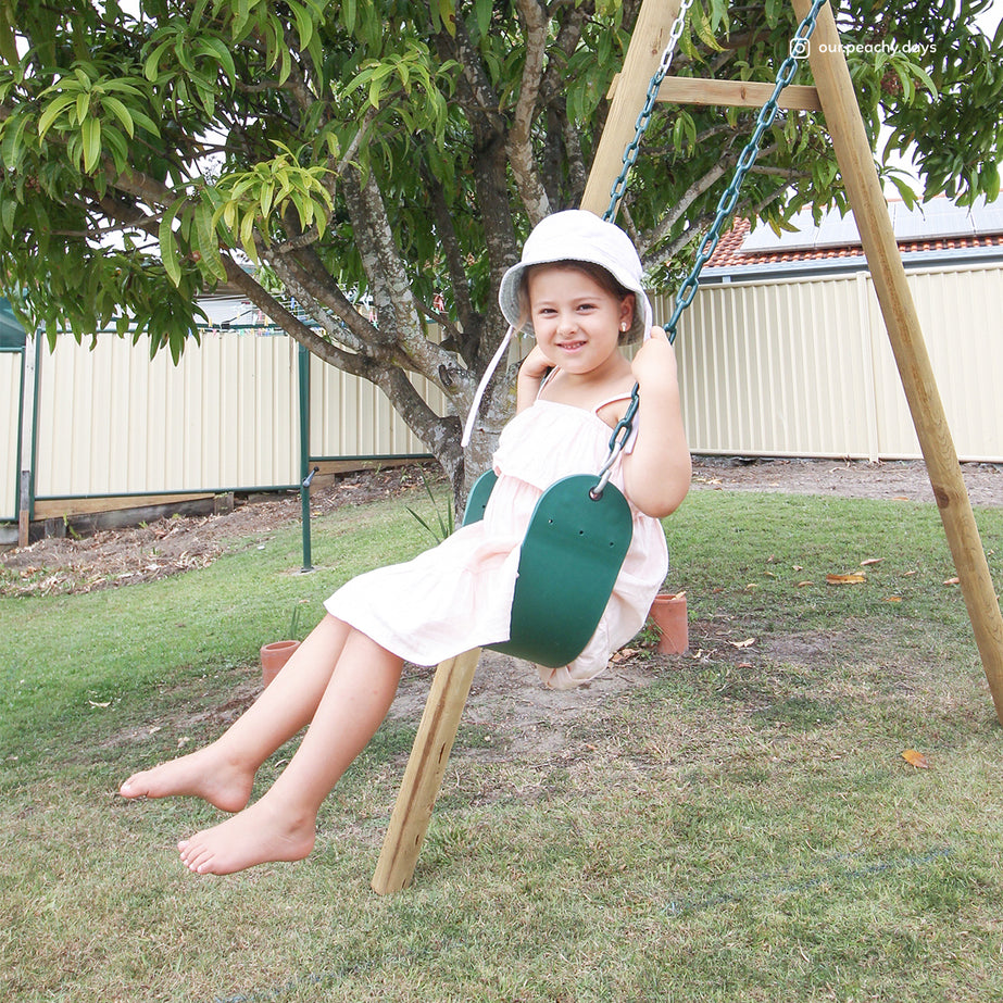 Amber 3 Double Belt Timber Swing Set