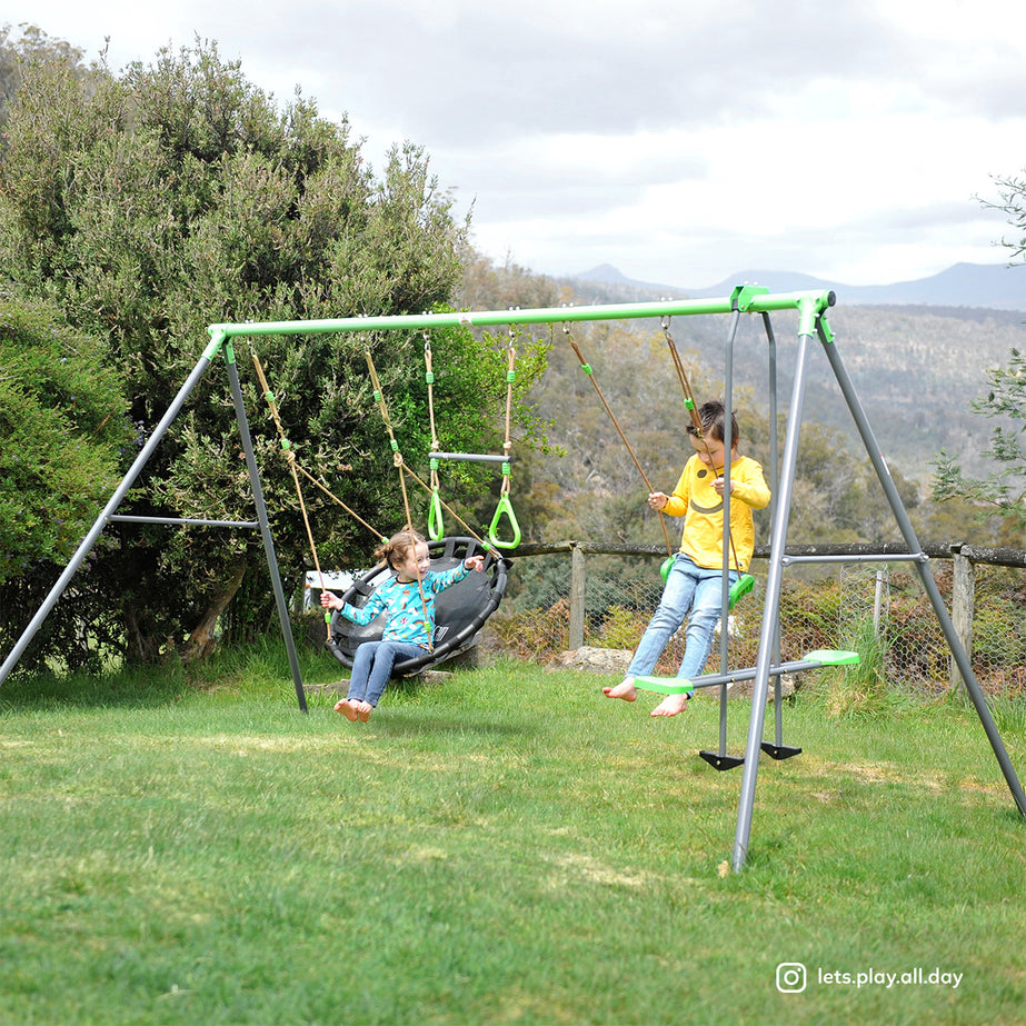 Lynx Metal Swing Set with Slide